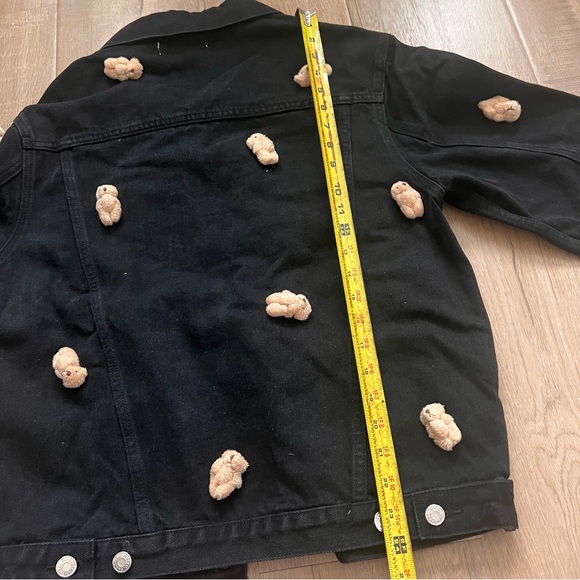 13DE Marzo Paris Mini Teddy Bear Cover Denim Jacket Coat Black Size S - RARE - Picture 8 of 9